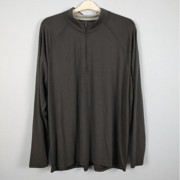 Free Fly Gray Performance Bamboo Quarter Zip Pullover XXL - Picture 2 of 8